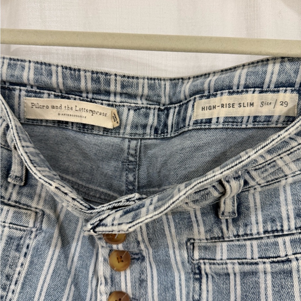 Pilcro and the Letterpress Blue Striped Women's Jeans